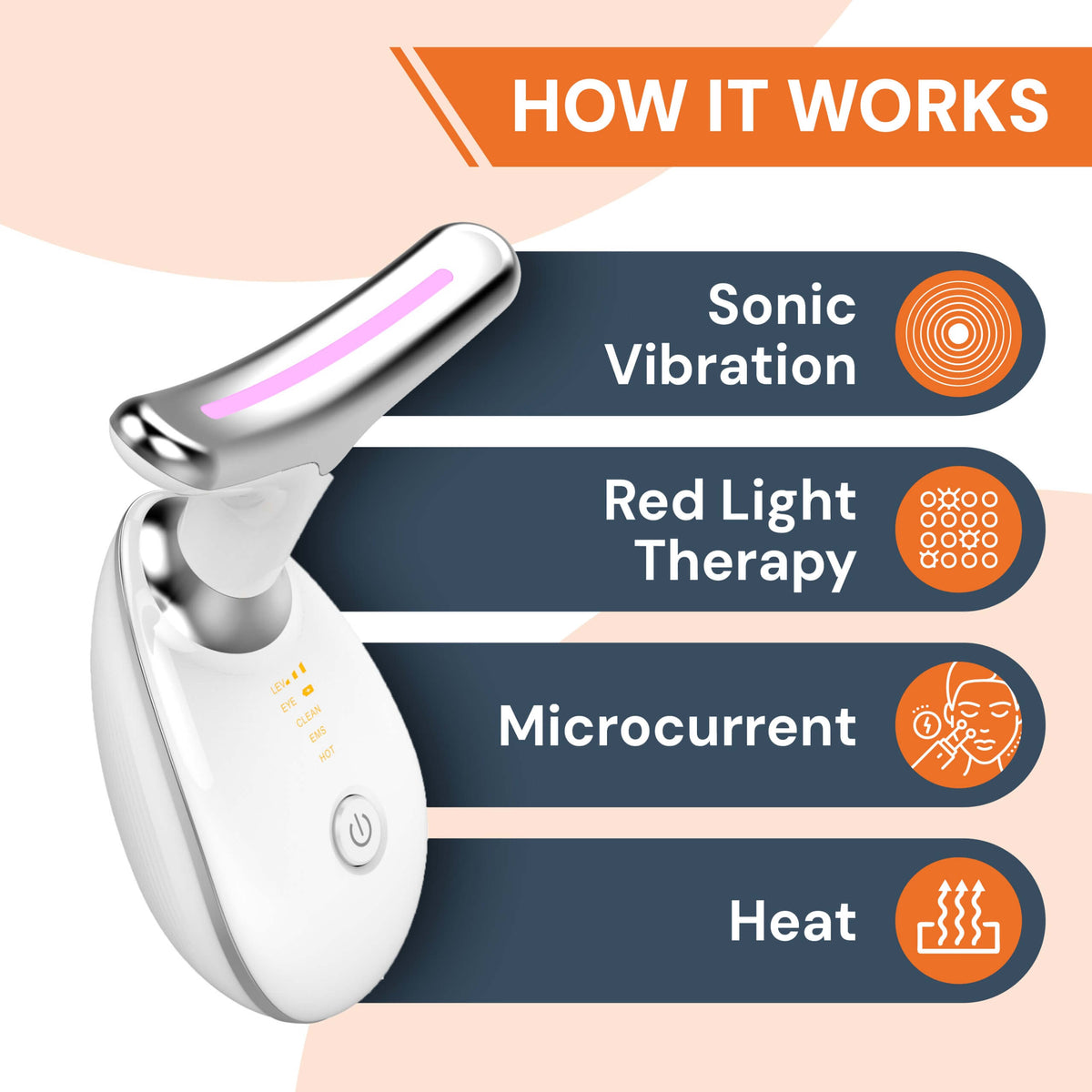 Face Massager - Anti-Aging, Skin Tightening & Wrinkle Reduction Device with 7 Colours & 3 Modes