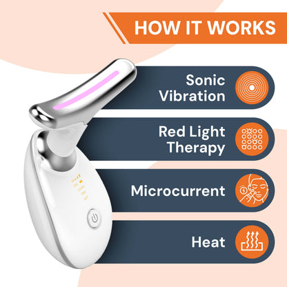 Face Massager - Anti-Aging, Skin Tightening & Wrinkle Reduction Device with 7 Colours & 3 Modes